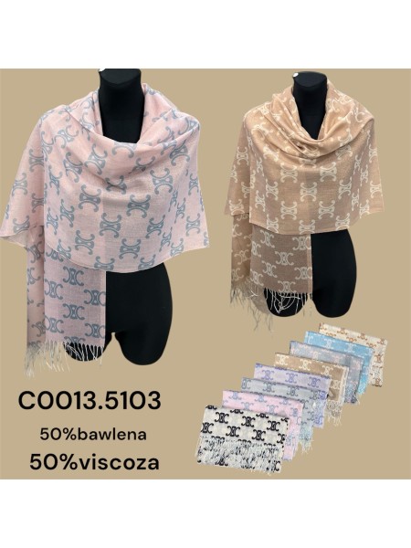 Szaliki Damskie , size standard (12szt/paczka) mix kolor,