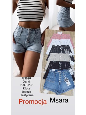 Spodenki jeansowe damskie  M'sara, size XS-XL. paczka 12szt,