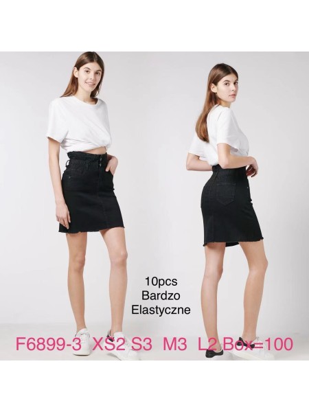 Spódnica krótka Jeansowa damska  , size XS-L. paczka 10szt,