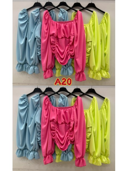 Bluzki damskie Włoskie , size uni, paczka 6szt,mix kolor