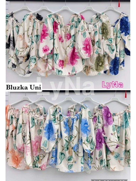 Bluzki damskie Włoski, size uni, paczka 6szt, mix kolor