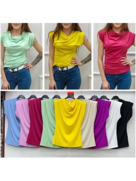 Bluzki damskie Włoski, size uni, paczka 6szt, mix kolor