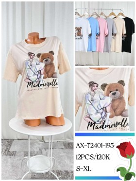 Bluzki damskie , size s-xl, paczka 12szt, mix kolor