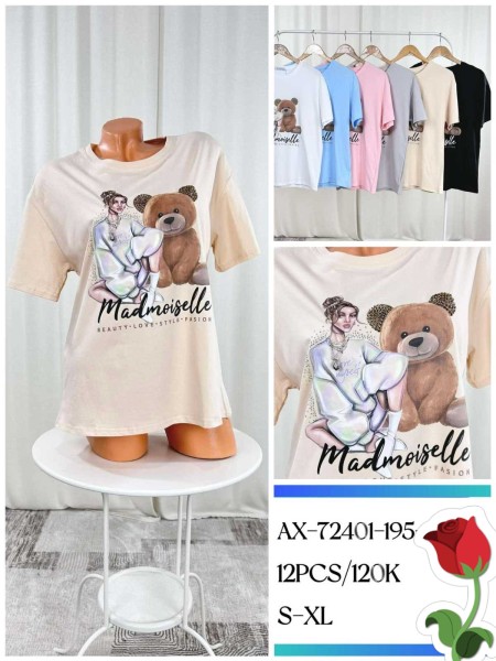 Bluzki damskie , size s-xl, paczka 12szt, mix kolor