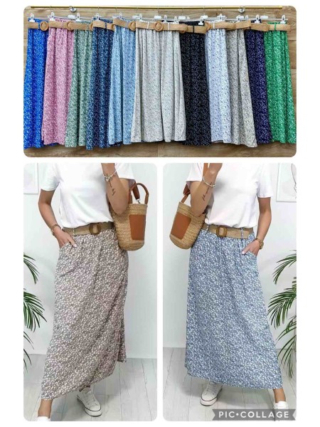 Spódnica długa damskie Włoskie , Size uni,paczka 6szt,mix kolor