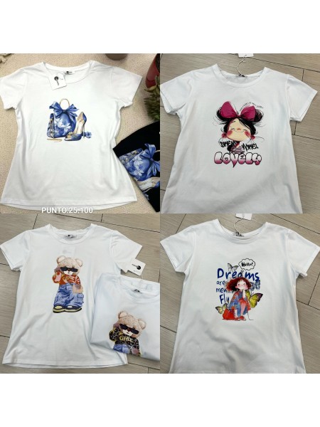 Bluzki damskie wloskie, size uni, paczka 6szt, MIX kolor
