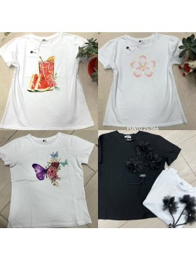 Bluzki damskie wloskie, size uni, paczka 6szt, MIX kolor