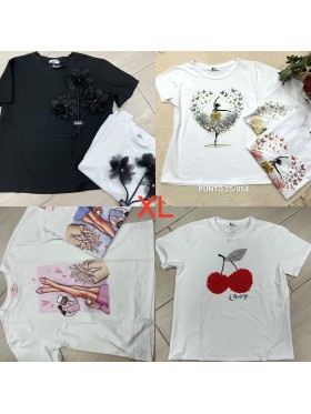 Bluzki damskie wloskie, size uni xl, paczka 6szt, MIX kolor