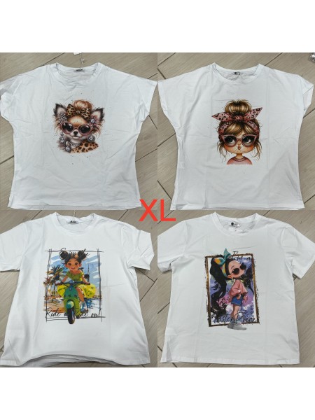 Bluzki damskie wloskie, size uni xl, paczka 6szt, MIX kolor