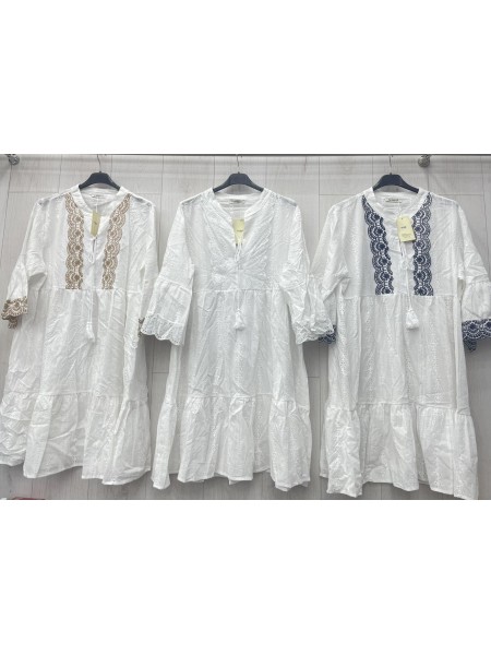 Sukienki damskie wloskie, size uni, paczka 6szt, MIX kolor