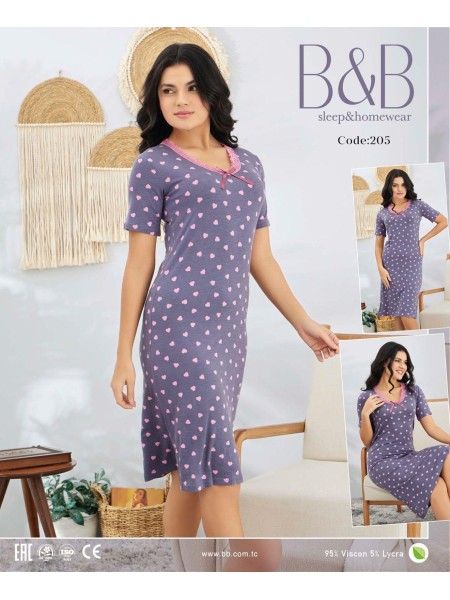 Koszule nocne damskie tureckie, size 2xl-4xl, paczka 9szt, 1kolor