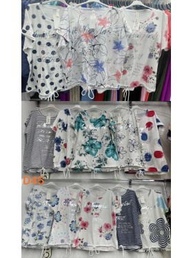 Bluzki damskie Włoski, size uni, paczka 6szt,mix kolor