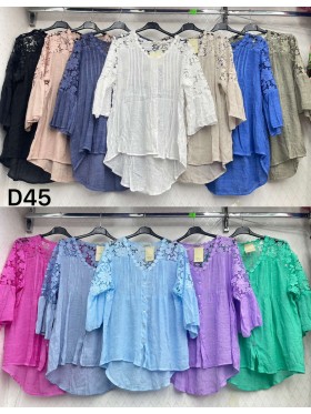 Bluzki damskie Włoski, size uni, paczka 6szt,mix kolor