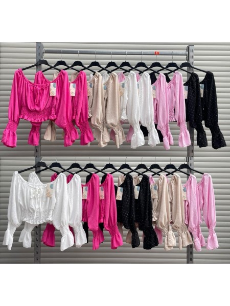 Bluzki damskie Włoski, size uni, paczka 6szt,Mix kolor