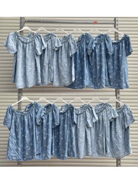 Bluzki damskie Włoski, size uni, paczka 6szt,Mix kolor
