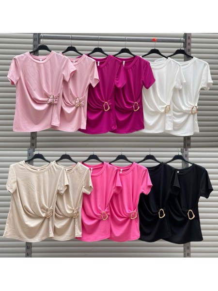 Bluzki damskie Włoski, size uni, paczka 6szt,Mix kolor