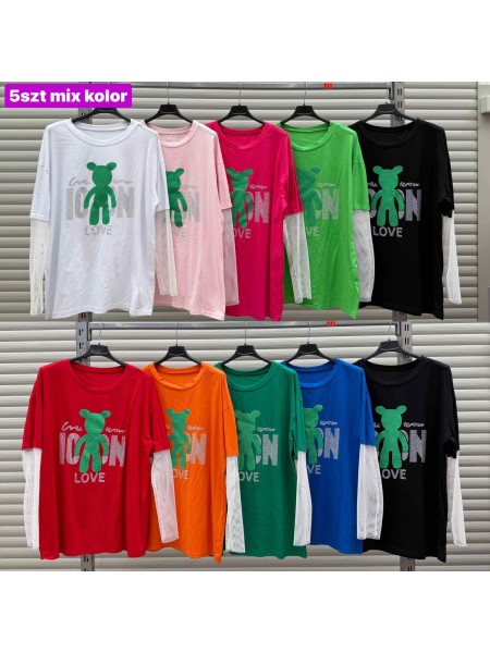 Bluzki damskie Włoski, size uni, paczka 5szt,Mix kolor