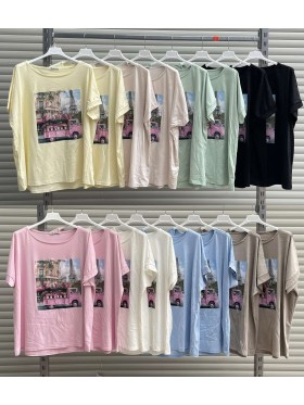 Bluzki damskie Włoski, size uni, paczka 6szt,Mix kolor