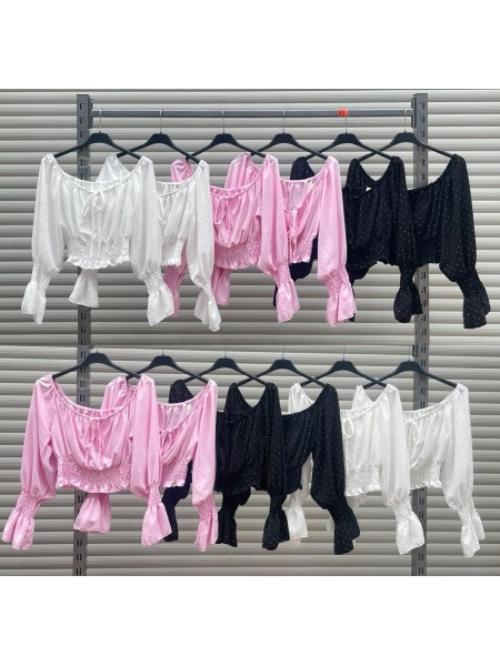 Bluzki damskie Włoski, size uni, paczka 6szt,Mix kolor