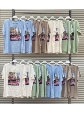 Bluzki damskie Włoski, size uni, paczka 6szt,Mix kolor