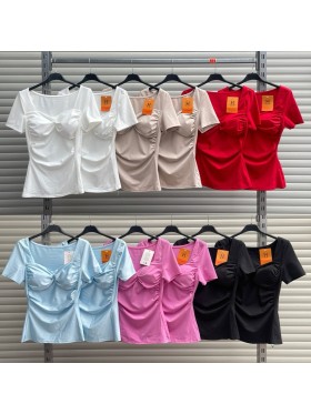 Bluzki damskie Włoski, size uni, paczka 6szt,Mix kolor