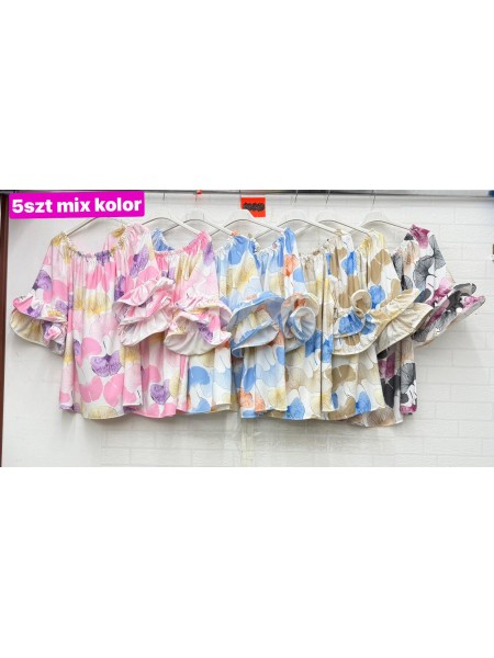 Bluzki damskie Włoski, size uni, paczka 5szt,Mix kolor