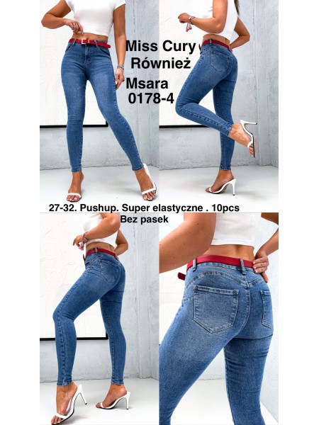 Jeansy damskie  M'sara,size 27-32, paczka 10szt,
