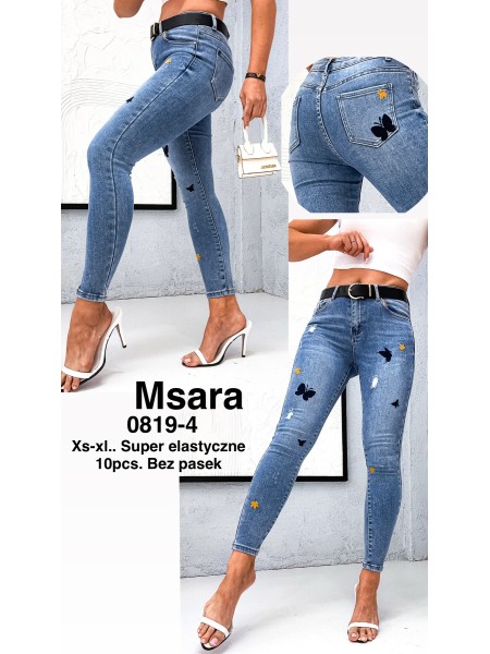 Jeansy damskie  M'sara,size xs-xl, paczka 10szt,
