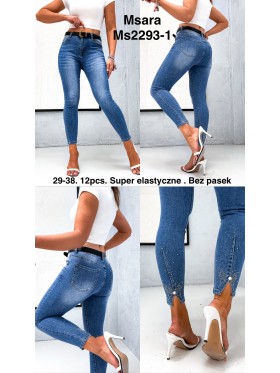 Jeansy damskie  M'sara,size 29-38, paczka 12szt,