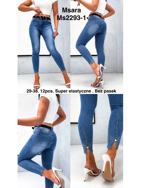 Jeansy damskie  M'sara,size 29-38, paczka 12szt,