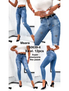 Jeansy damskie  M'sara,size xs-xl, paczka 12szt,