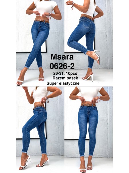 Jeansy damskie  M'sara,size 26-31, paczka 10szt,