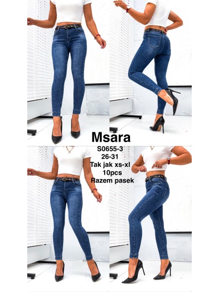 Jeansy damskie  M'sara,size xs-xl, paczka 10szt,