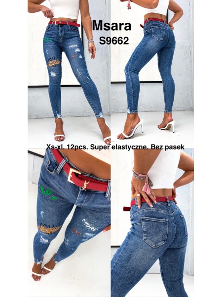 Jeansy damskie  M'sara,size xs-xl, paczka 12szt,