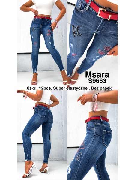 Jeansy damskie  M'sara,size xs-xl, paczka 12szt,