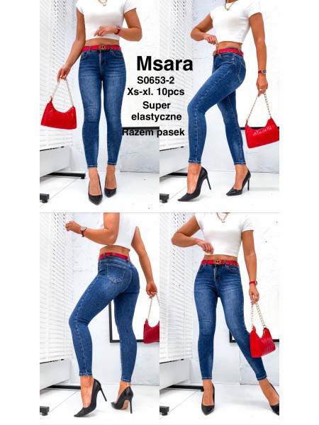 Jeansy damskie  M'sara,size xs-xl, paczka 10szt,