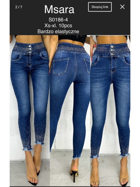 Jeansy damskie  M'sara,size xs-xl, paczka 10szt,