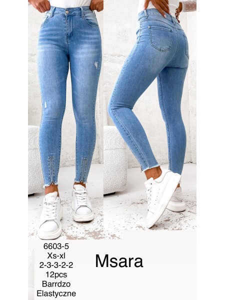 Jeansy damskie  M'sara,size xs-xl, paczka 12szt,