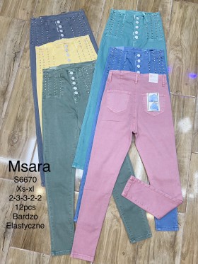 Jeansy damskie  M'sara,size xs-xl, paczka 12szt,