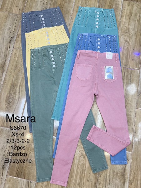 Jeansy damskie  M'sara,size xs-xl, paczka 12szt,