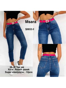 Jeansy damskie  M'sara,size xs-xl, paczka 12szt,