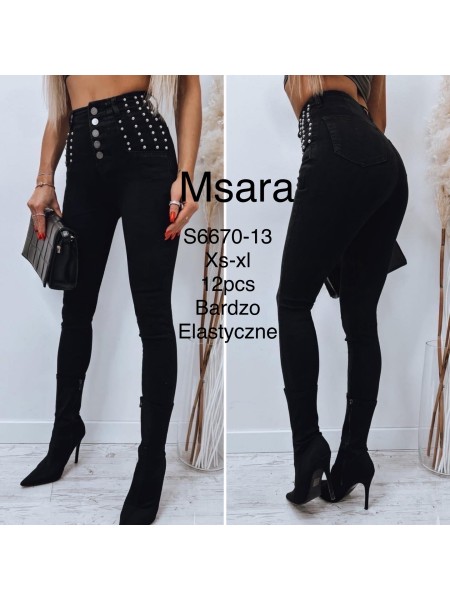 Jeansy damskie  M'sara,size xs-xl, paczka 12szt,