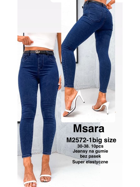 Jeansy damskie  M'sara,Bigsize 30-38, paczka 10szt,