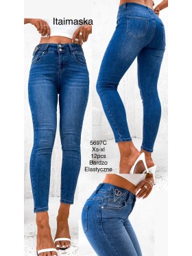 Jeansy damskie  ,size xs-xl, paczka 12szt,