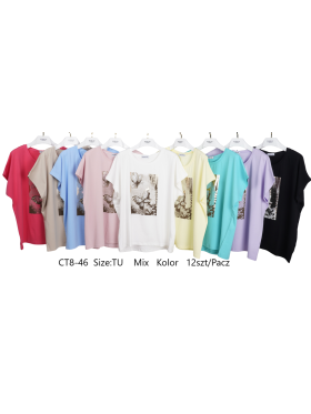 Bluzki damskie , size uni, paczka 12szt,Mix kolor