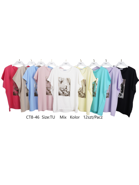 Bluzki damskie , size uni, paczka 12szt,Mix kolor