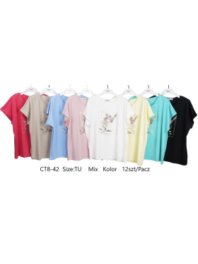 Bluzki damskie , size uni, paczka 12szt,Mix kolor
