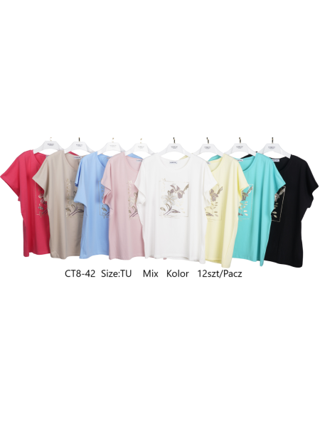 Bluzki damskie , size uni, paczka 12szt,Mix kolor