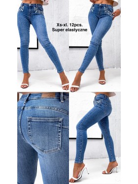 Jeansy damskie  ,size xs-xl, paczka 12szt,