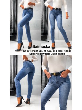 Jeansy damskie  ,size m-4xl, paczka 12szt,